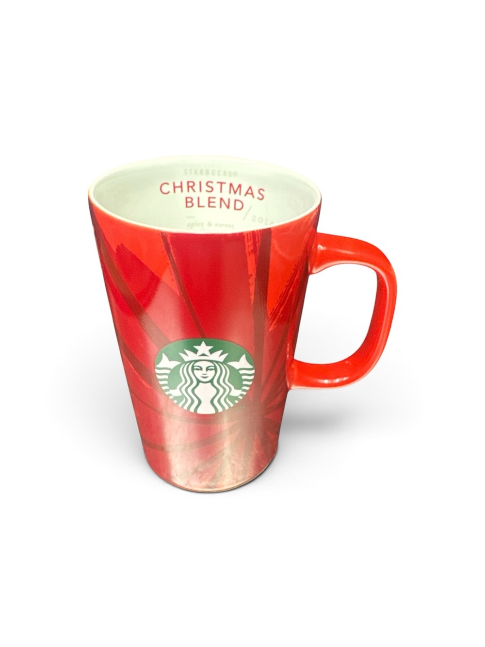 Starbucks Red Ceramic Christmas Blend Mug with Green Siren Logo